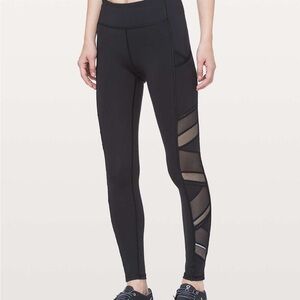 Lululemon Black Mesh Panel Leggings